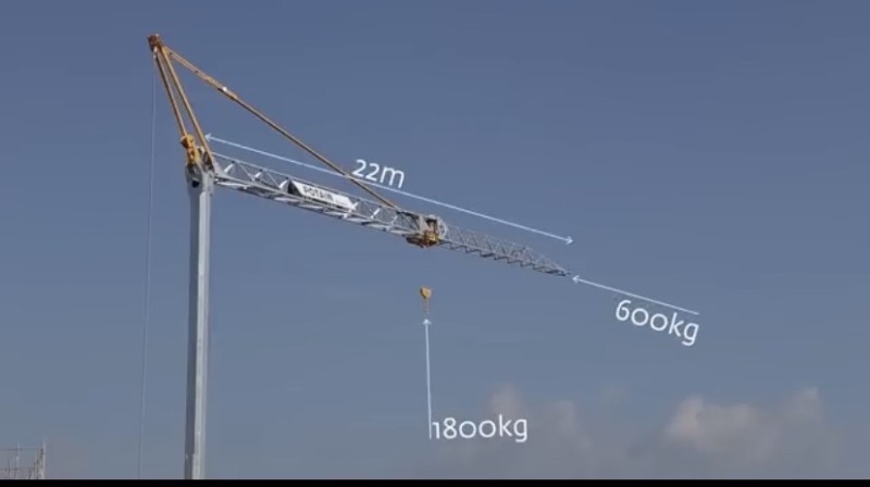 Vente de grue de chantier modèle IGO M14 de la marque Potain avec groupe électrogène emporté